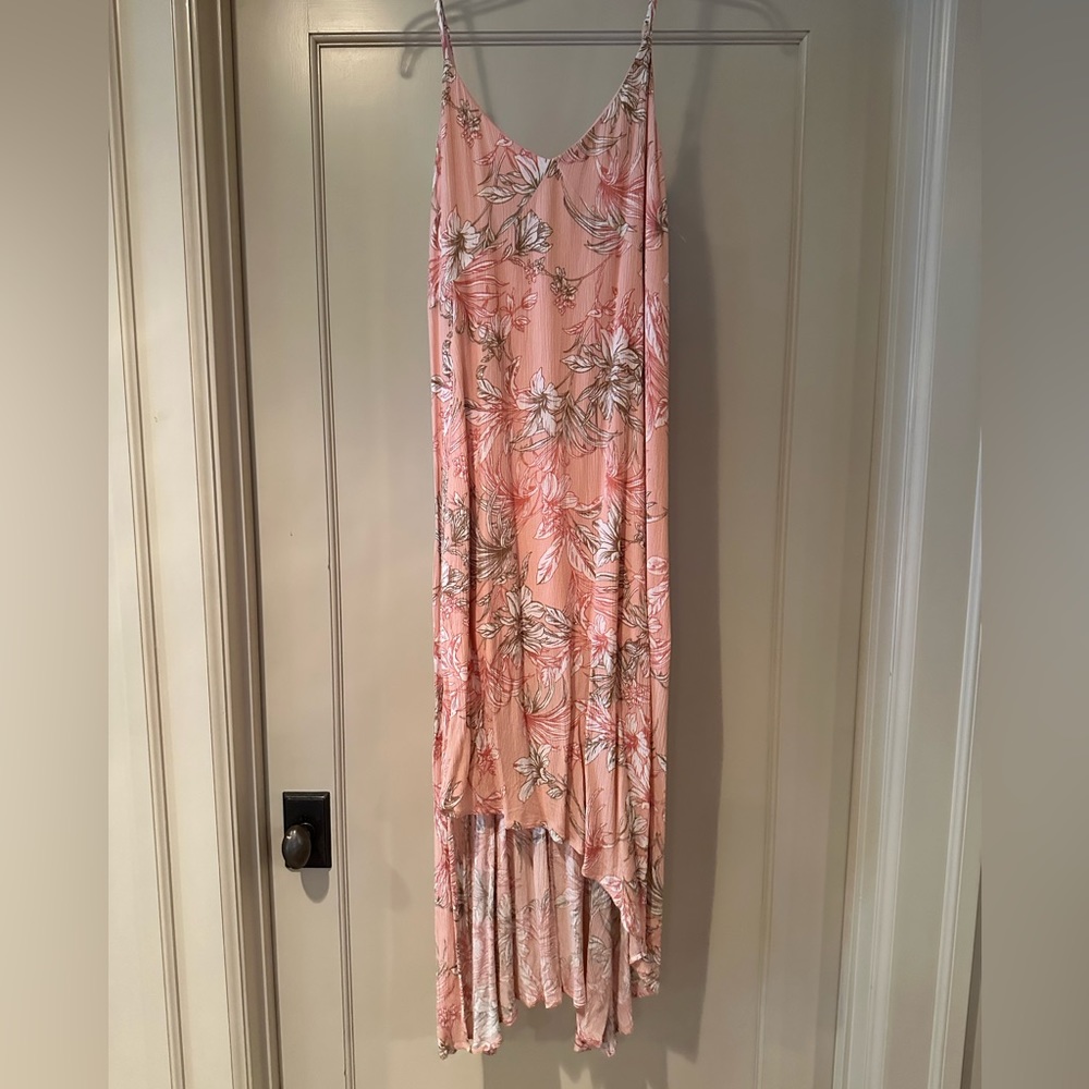 Peach floral maxi dress with lining